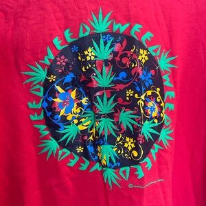 Vintage Single Stitch Weed Red Graphic T-Shirt Made in Canada